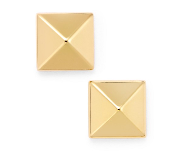 Pyramid Stud Earrings in 14k Gold