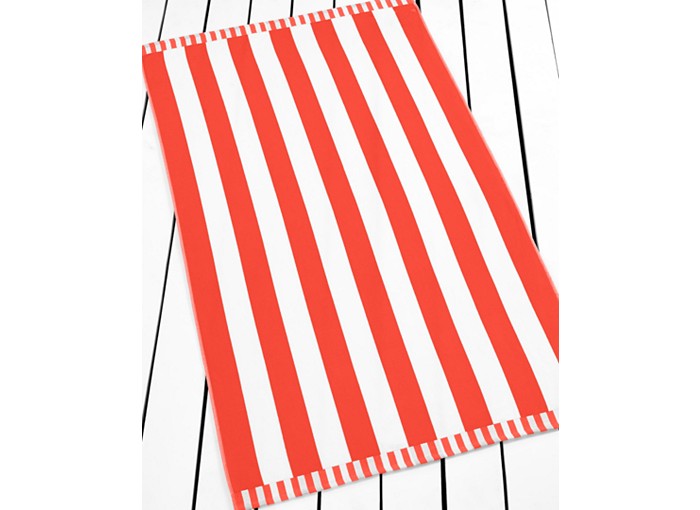 Martha Stewart Collection Basic Stripe Orange Beach Towel 