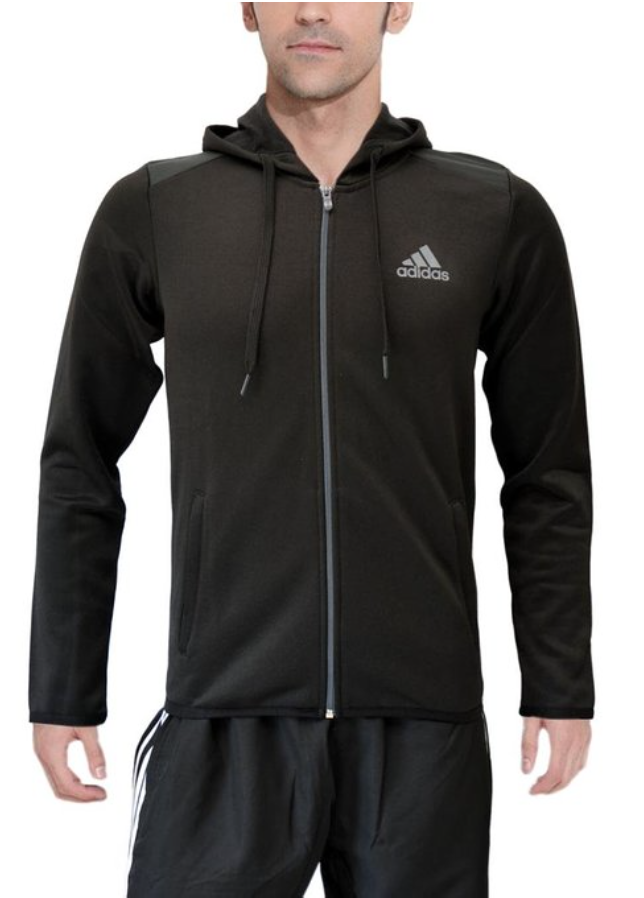 Adidas Men Cotton Blend Shirt Jacket (Black)