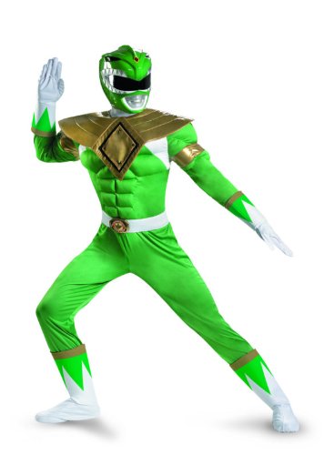 Disguise Sabans Mighty Morphin Power Rangers Green Ranger Classic Muscle Costume