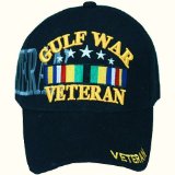 Gulf War Veteran Baseball Cap BLACK U.S. Vet Hat Army Air Force Marines Navy