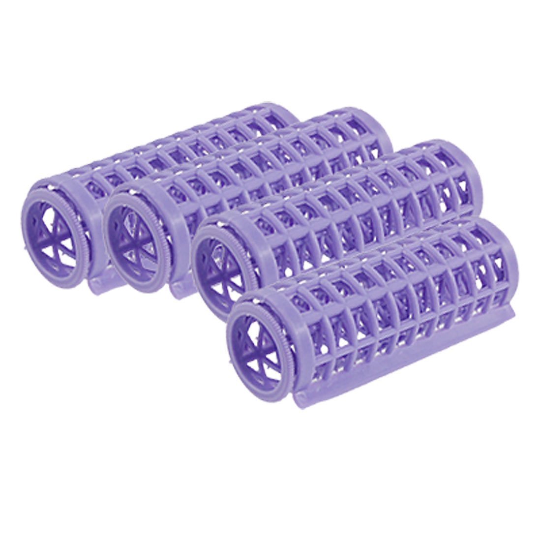 4 Pieces Plastic Hair Roller Curler Curling Tube Purple