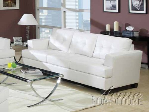 Acme 15095 Bonded Leather Sofa, White