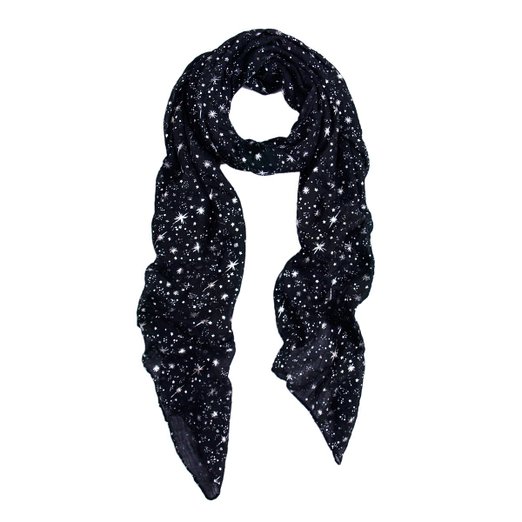 Solid Color Stars Print Stardust Glitter Scarf - Different Colors Available