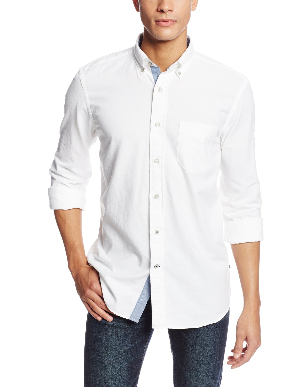 Nautica Men's Long-Sleeve Solid Oxford Shirt 