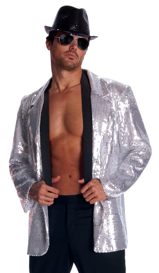 Silver Sequin Jacket Adult Costume