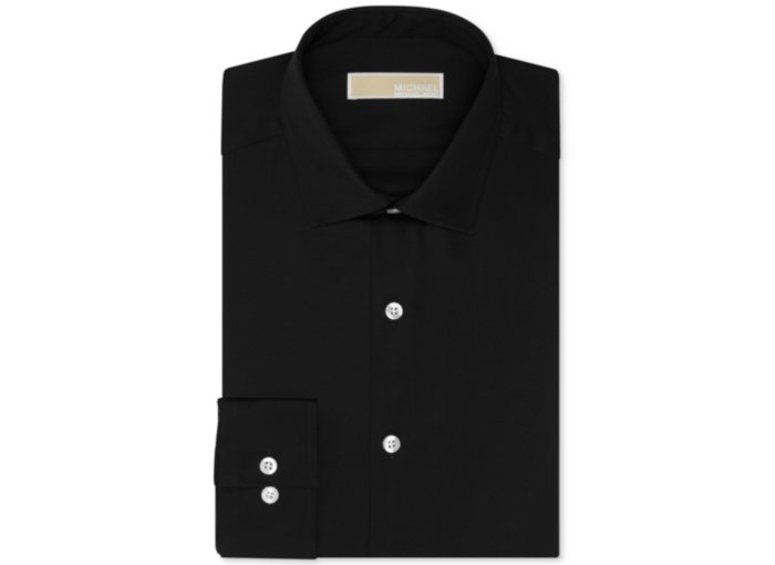 Michael Michael Kors Non-Iron Slim-Fit Twill Solid Dress Shirt