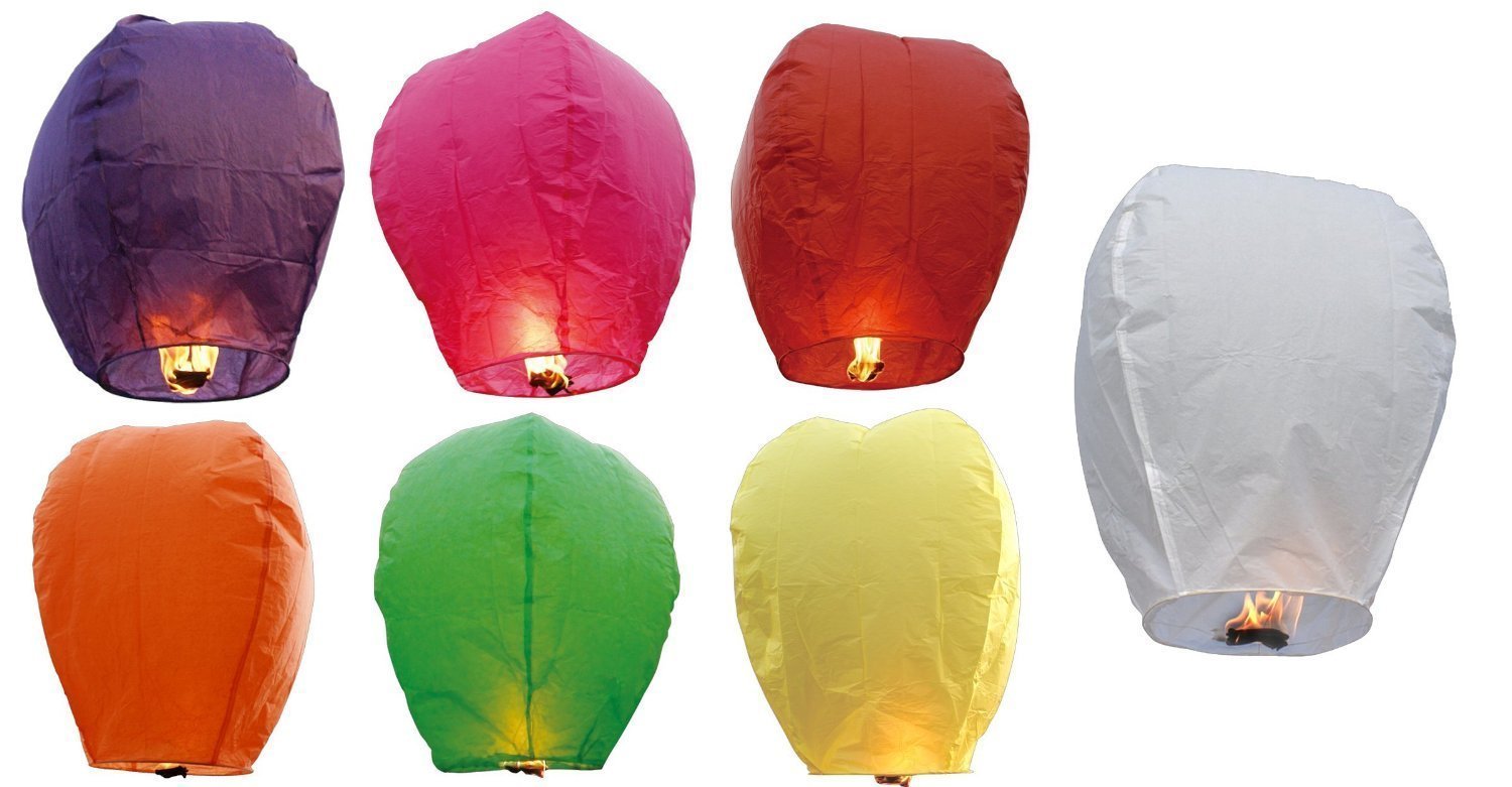 Sky Lanterns 14 Pack - Assorted Colors