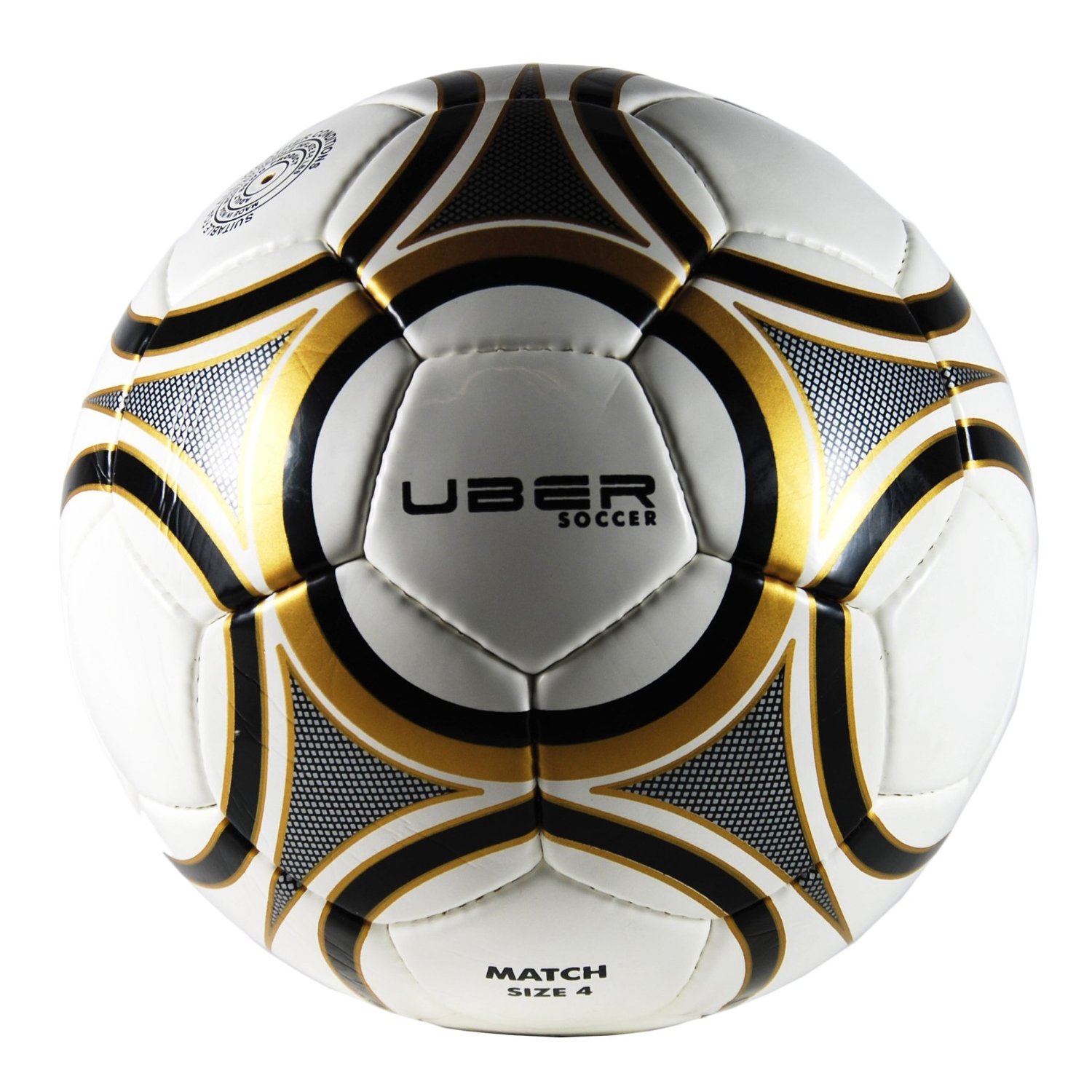 Uber Soccer Match Soccer Ball (White, Black And Gold)