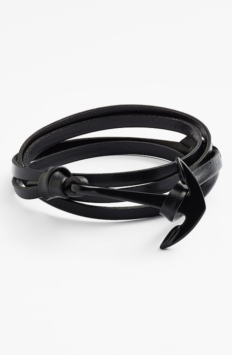 Miansai Enamel Anchor Leather Bracelet