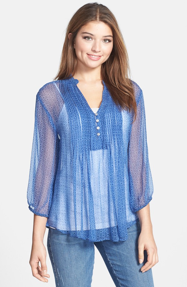 Casual Studio Pleated Print Blouse