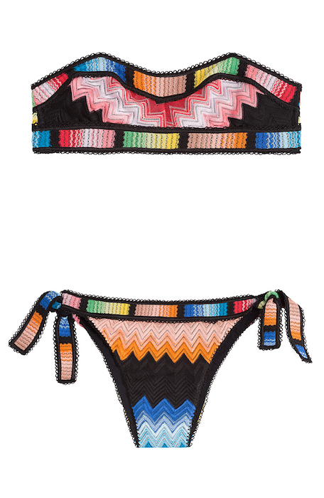 MISSONI MARE  Crochet Knit Bandeau Bikini