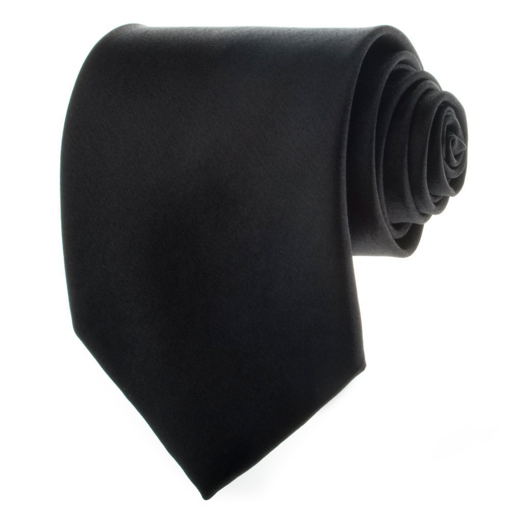 Black New Mens Solid Color  Tie