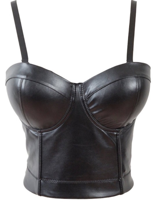 Charmian® Women's Sexy Faux Leather Bustier Racer Sports