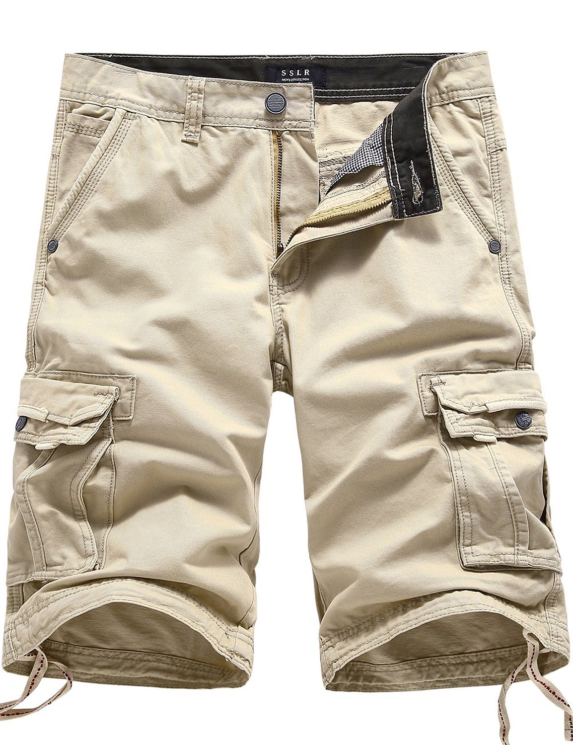 SSLR Men's Summer Cotton Cargo Shorts