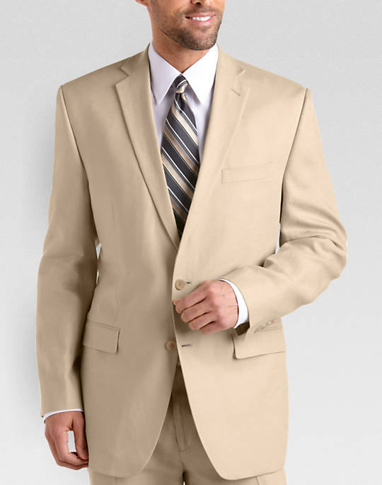 Calvin Klein Tan Linen Suit Seperates Coat
