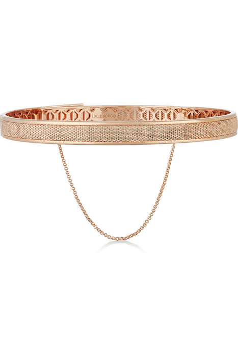 Pavé Safety Chain rose gold-plated cubic zirconia choker