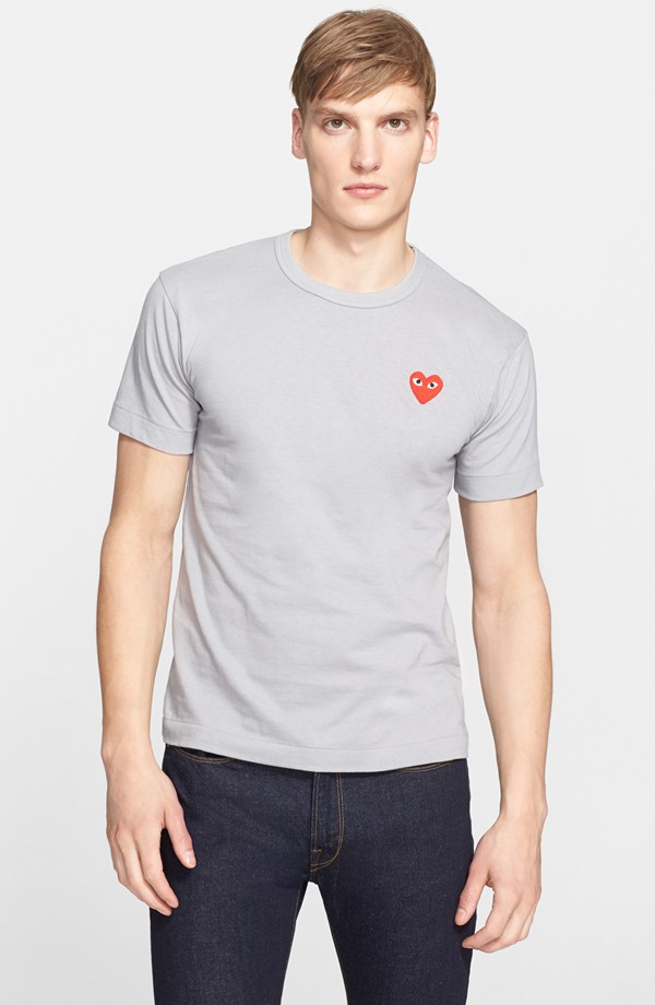Comme des Garçons 'Red Emblem' Cotton Jersey Grey T-Shirt