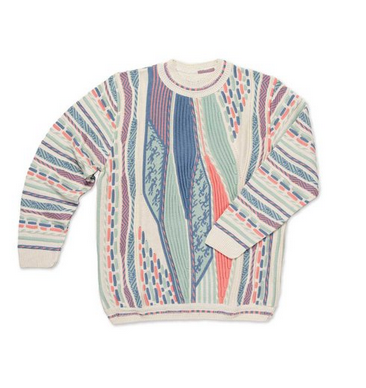 Men's Coogi-Inspired Pastel Crew Neck Sweater