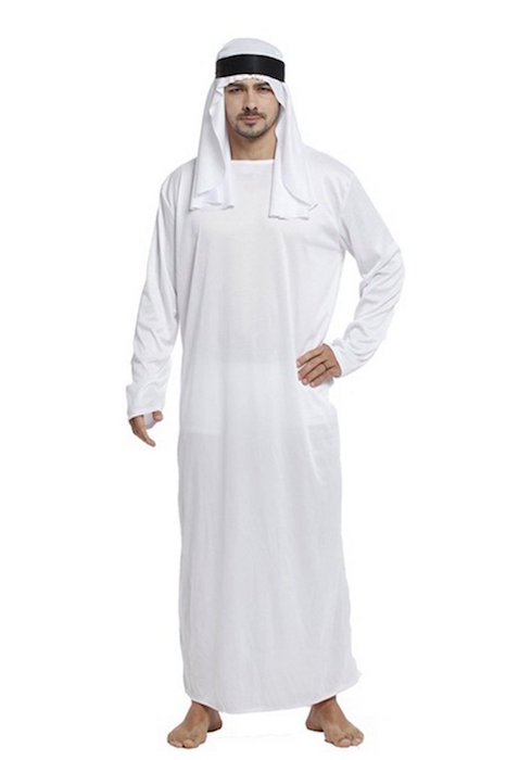 Halloween Costume Party Arab Prince Cosplay King's Clothes (White, Free)