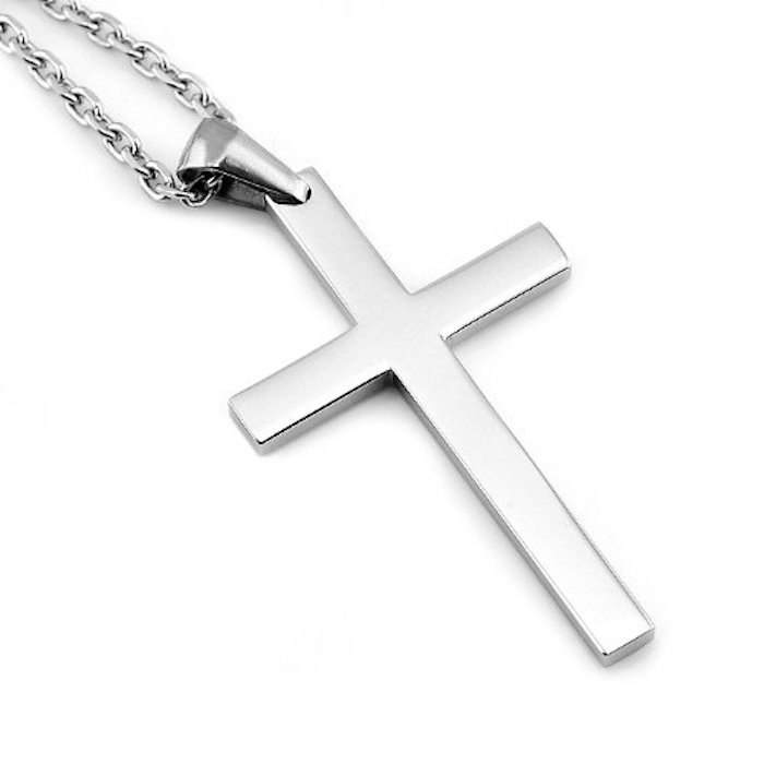 Sirius Jewelry Mens Fashion Gift Crucifix Cross Stainless Steel Pendant Necklaces with Gift Box
