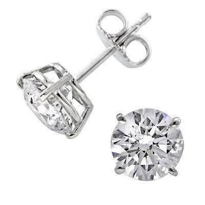 Natural Diamonds of NYC 0.24 Ct Round Cut Diamond Stud Earrings