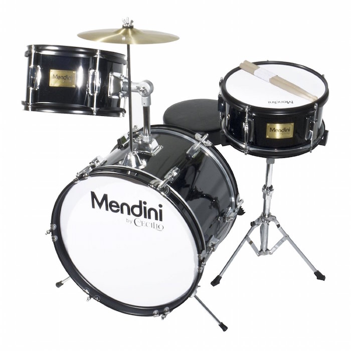 Mendini MJDS-3-BK 16-inch 3-Piece Black Junior Drum Set