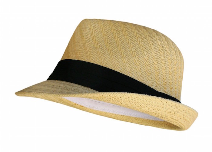 Fedora Hat - Natural Color Straw with Black Band