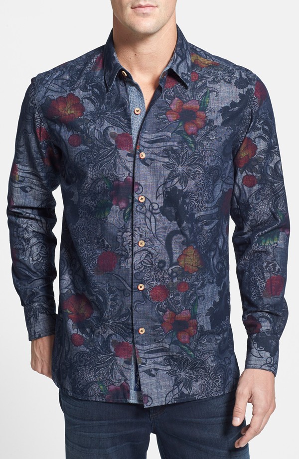 Robert Graham 'Lake Wanaka' Tailored Fit Floral Print Sport Shirt
