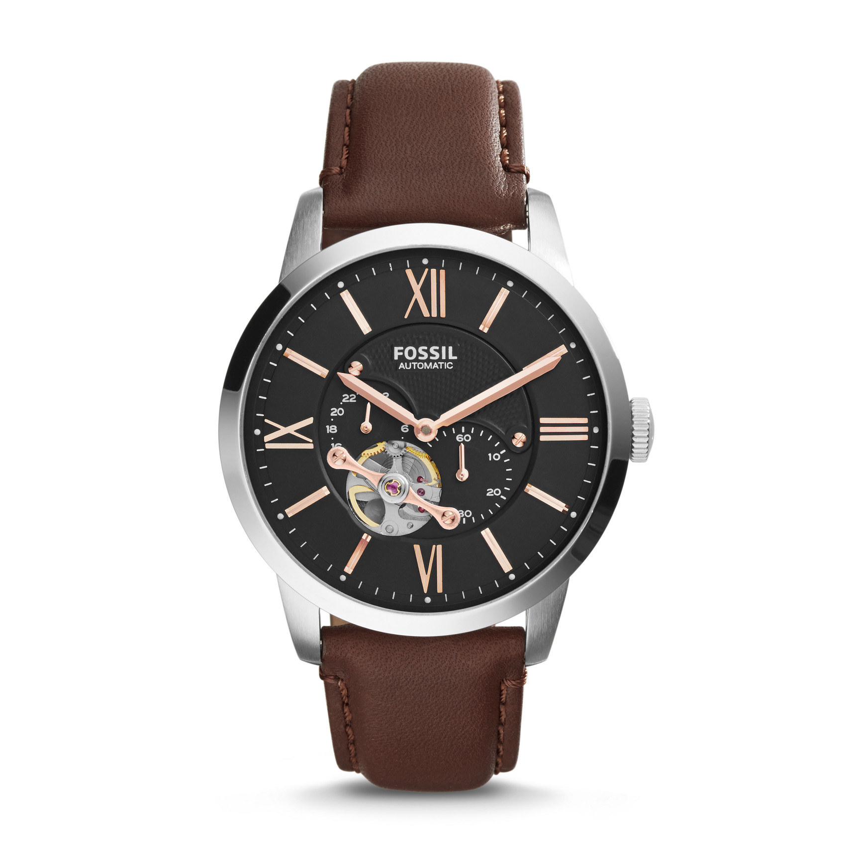 Fossil Townsman Automatic Leather Watch - Brown 