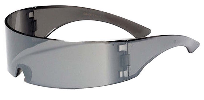 Silver Mirror Robo Cop Robot Novelty Shield Sunglasses