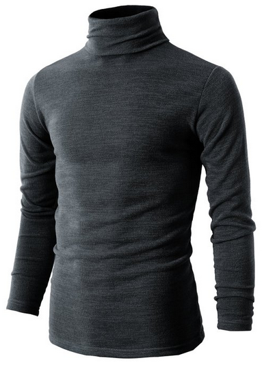 H2H Mens Basic Knitted Turtleneck Slim Fit Pullover Sweaters