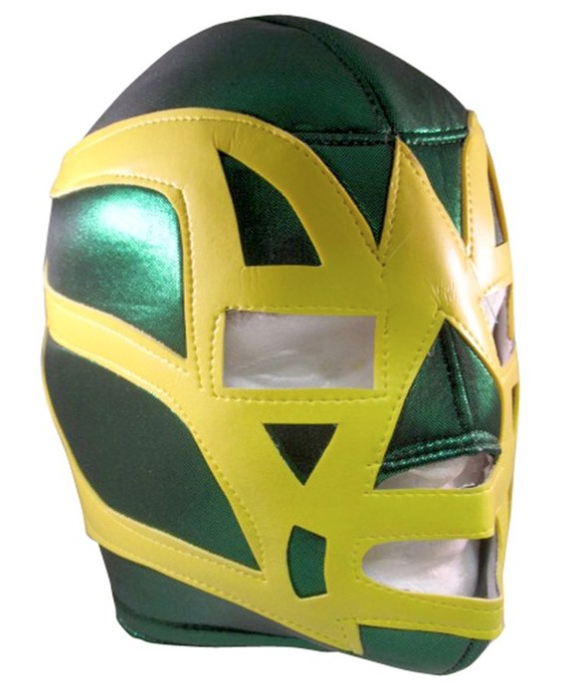 FISHMAN Adult Lucha Libre Wrestling Mask (pro-fit) Costume Wear - Green/Yellow