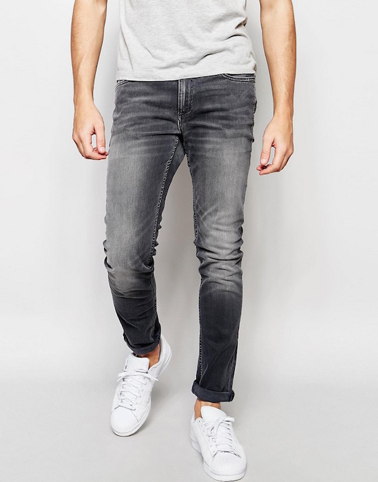 Jack & Jones Washed Gray Jeans in Skinny Fit with Stretch