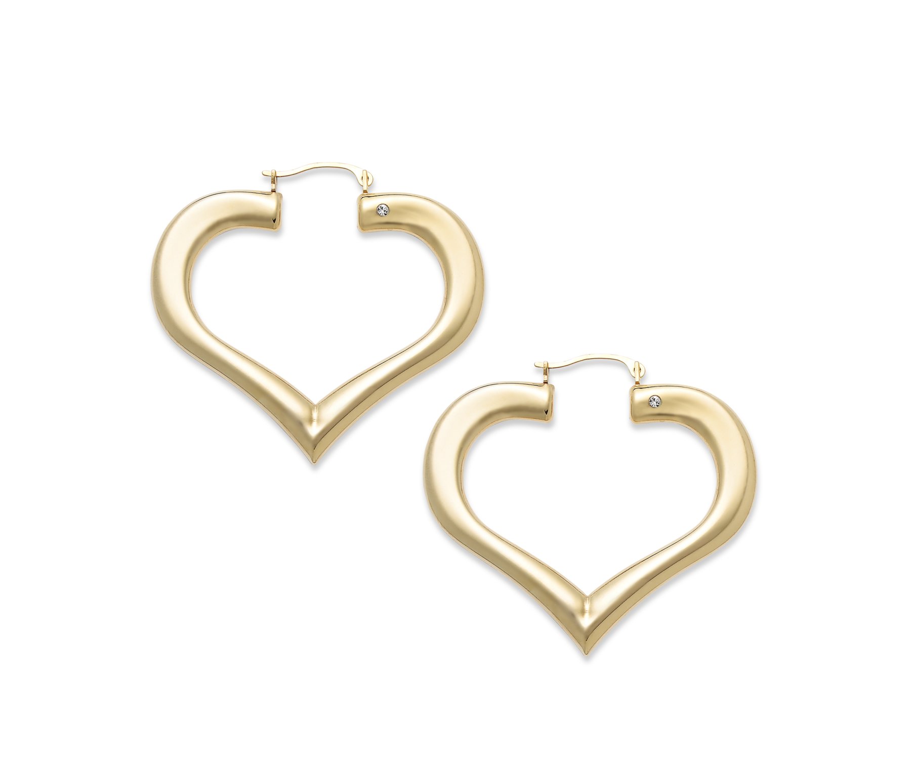 Signature Gold™ Diamond Accent Heart Hoop Earrings in 14k Gold  Web ID: 775918