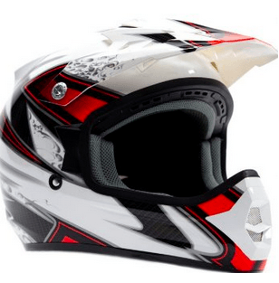 Adult Off Road Helmet DOT Dirt Bike Motocross ATV Motorcycle Offroad White Red ( Small )