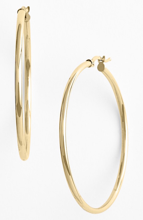 Amazon Collection 10k Yellow Gold Hoop Earrings