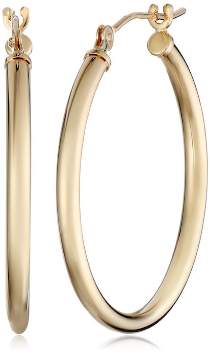 Amazon Collection 10k Yellow Gold Hoop Earrings
