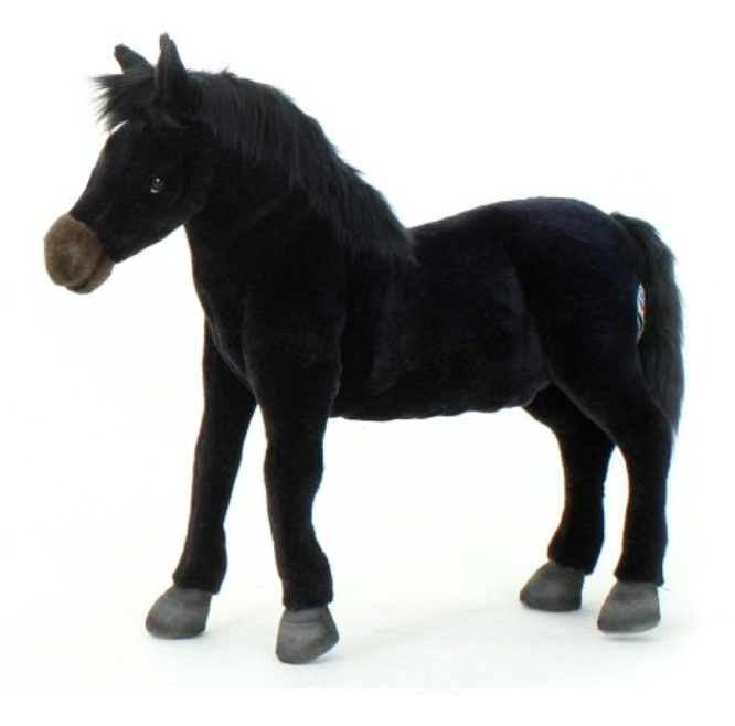 Hansa Wild Black Horse Stuffed Plush Animal