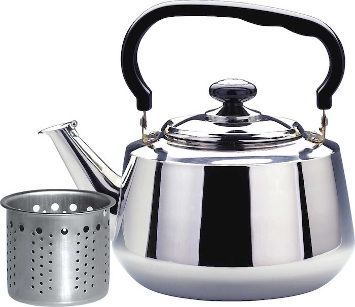 Tea Kettle-3 Liters Stovetop Kettle with Strainer, Heavy Gauge Stainless Steel Tea Pot with Shiny Mirror Polished 