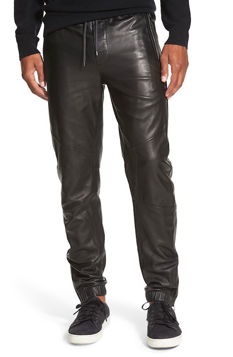 Vince Leather Moto Jogger Pants