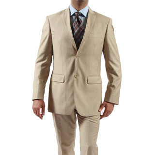 Mens Two-Piece Slim-Fit Solid Two-Button Blazer Jacket & Trouser Set