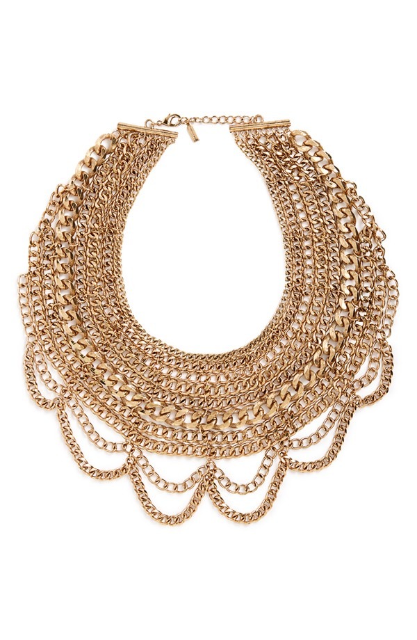 Lauren Ralph Lauren Gold-Tone Simulated-Pearl Mesh Frontal Necklace