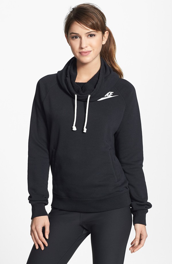 Nike 'Rally' Funnel Neck Top Black