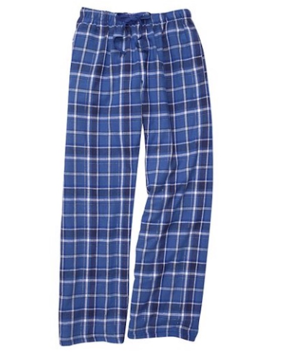 Fashion Flannel Royal Blue Sparkle Check Plaid Pants | Blingby