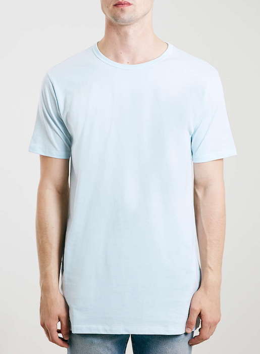 Light Blue Long Line T-Shirt