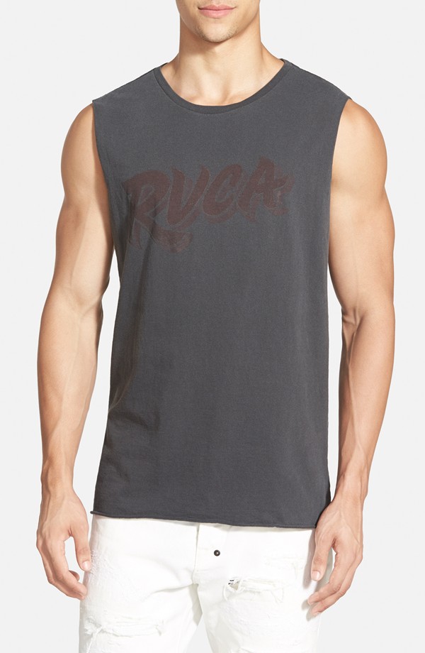 RVCA 'Runner' Graphic Cotton Muscle T-Shirt