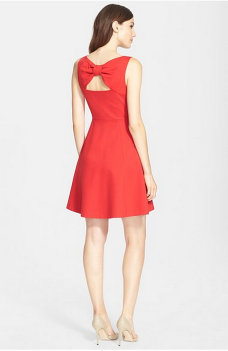 kate spade bow back fit and flare dress