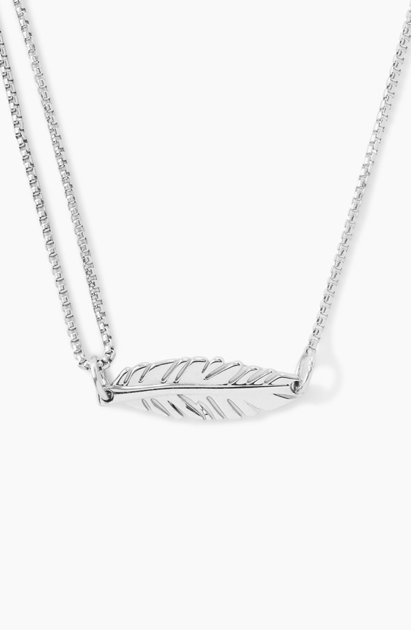 Alex and Ani 'Providence' Pull Chain Feather Pendant Necklace