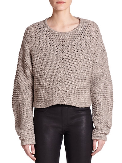 Helmut Lang Soft Grid Chunky-Knit Cocoon Sweater
